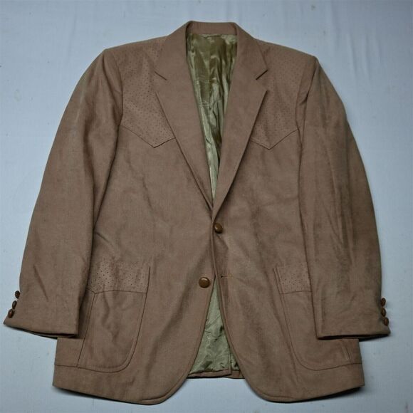 Circle S 46R Sueded Western Yoke USA Made Rockabilly Blazer Sport‎ Coat Jacket